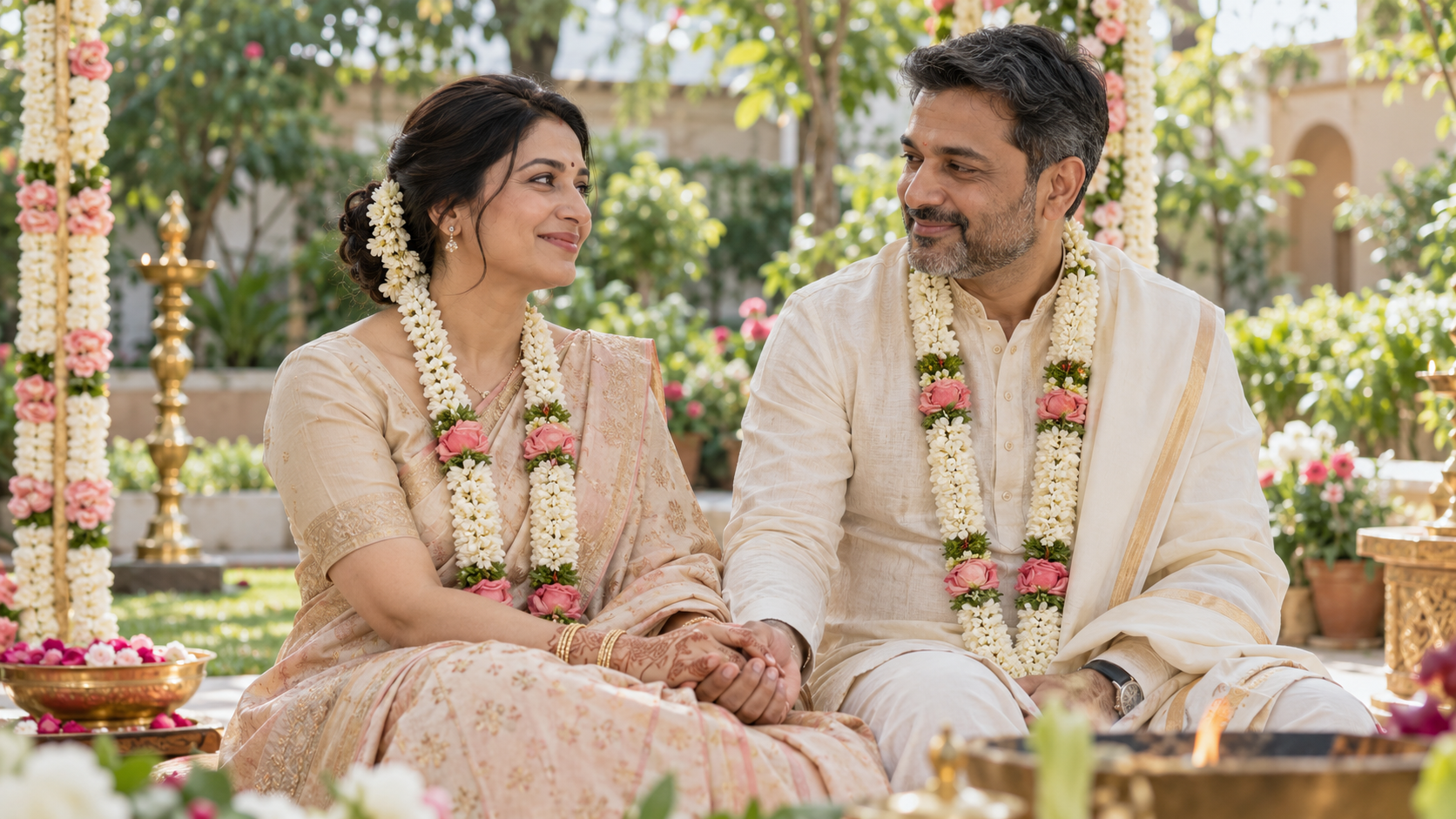 Priya and Arjun beginning a mature second chapter together through Vivah Partner